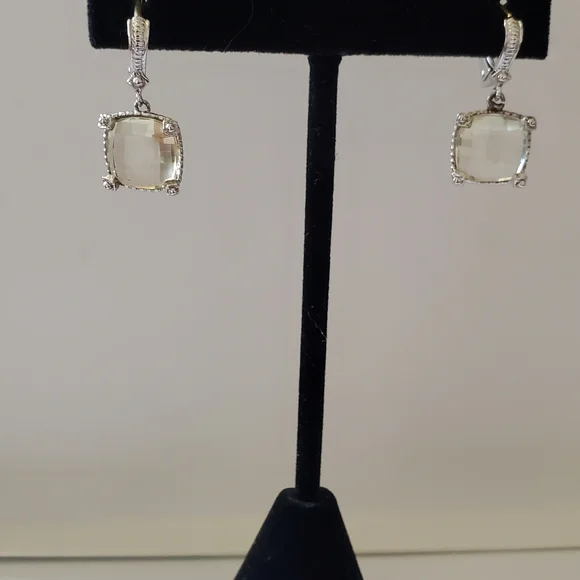 Judith Ripka Canary Quartz Earrings - Picture 4 of 5